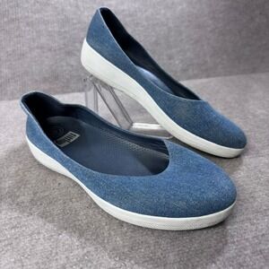 Fitflop Denim Blue Supercomff Comfort Ballet Flats Shoes US 10 EU 42‎